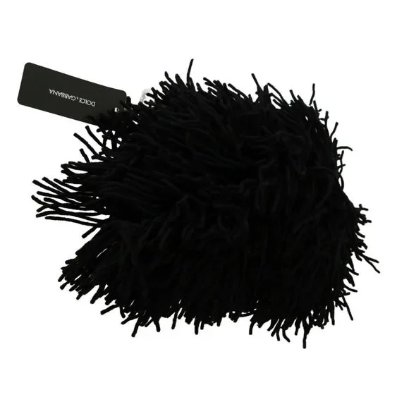 Dolce & Gabbana Black and White Knitted Cashmere Beanie - Picture 4 of 5